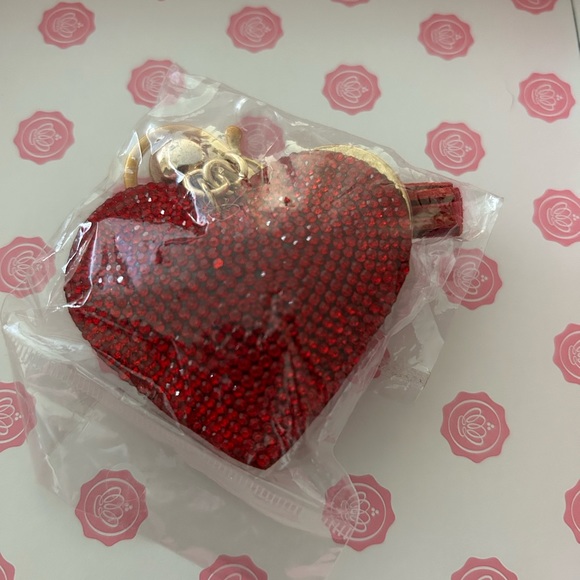 Other - Red sequin heart charm keychain New